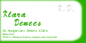 klara demecs business card